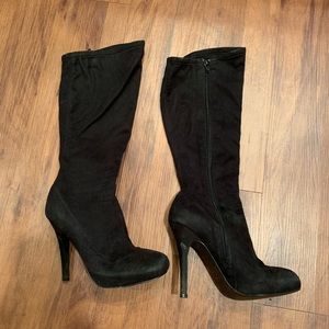 High heeled tall boots
